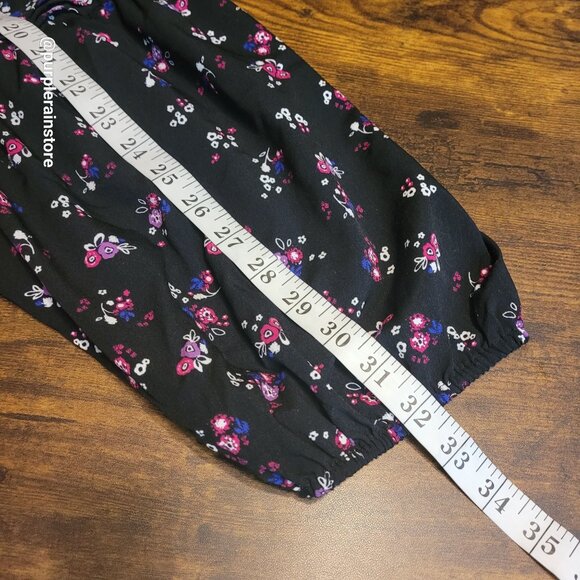 Lane Bryant Floral Tunic Top 26 Balloon Sleeve V Neck Ethereal Cottagecore - Picture 11 of 13